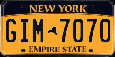 NY license plate GIM7070