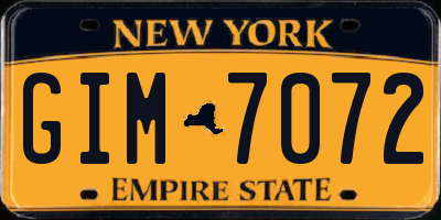 NY license plate GIM7072