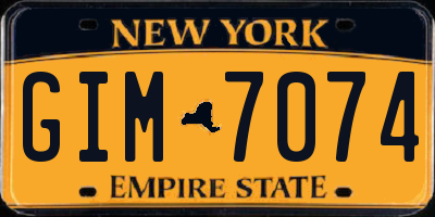 NY license plate GIM7074