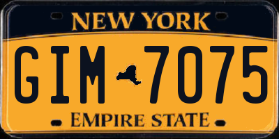 NY license plate GIM7075