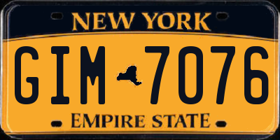NY license plate GIM7076