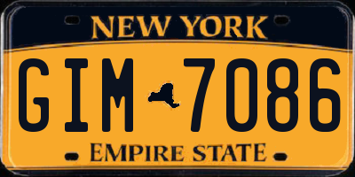 NY license plate GIM7086