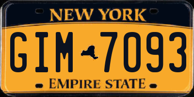 NY license plate GIM7093