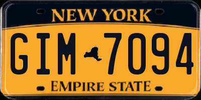 NY license plate GIM7094