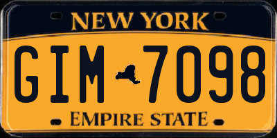 NY license plate GIM7098
