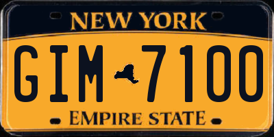 NY license plate GIM7100