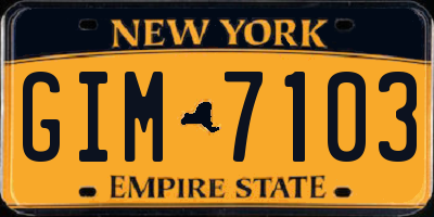 NY license plate GIM7103