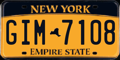 NY license plate GIM7108