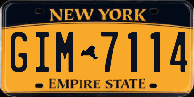 NY license plate GIM7114