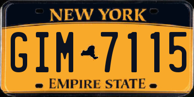 NY license plate GIM7115