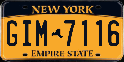 NY license plate GIM7116