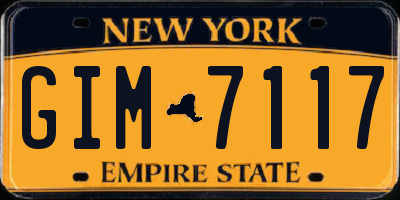 NY license plate GIM7117