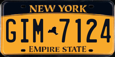 NY license plate GIM7124