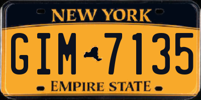 NY license plate GIM7135