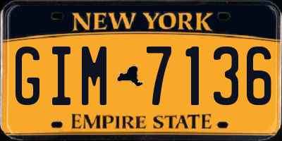 NY license plate GIM7136