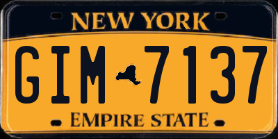 NY license plate GIM7137