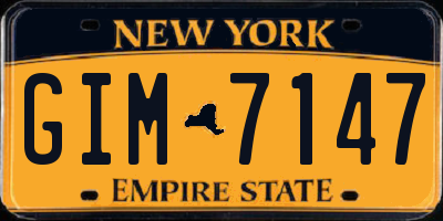 NY license plate GIM7147
