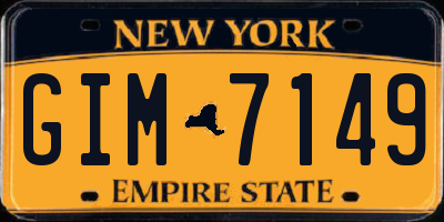 NY license plate GIM7149