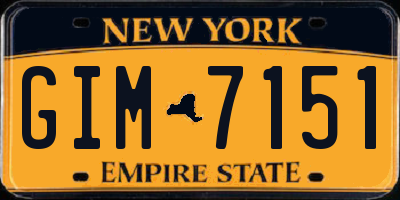 NY license plate GIM7151