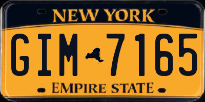 NY license plate GIM7165