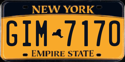 NY license plate GIM7170
