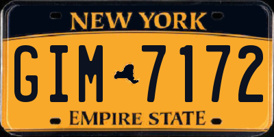 NY license plate GIM7172