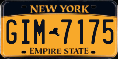 NY license plate GIM7175