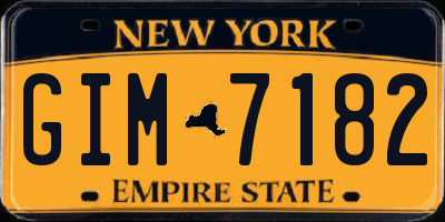 NY license plate GIM7182