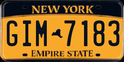 NY license plate GIM7183