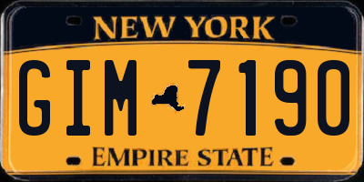NY license plate GIM7190