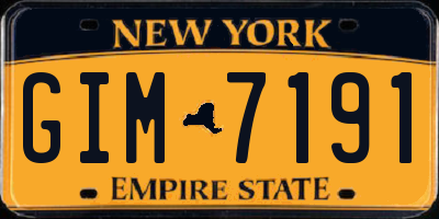 NY license plate GIM7191