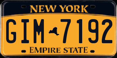NY license plate GIM7192