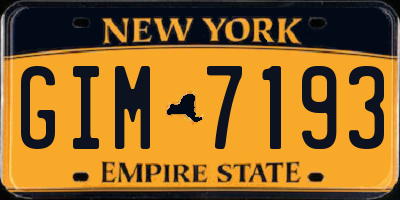 NY license plate GIM7193
