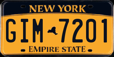 NY license plate GIM7201