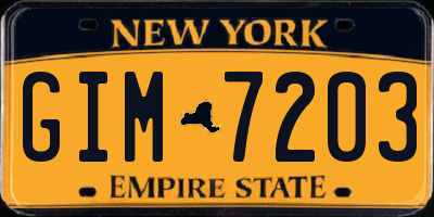 NY license plate GIM7203