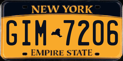 NY license plate GIM7206