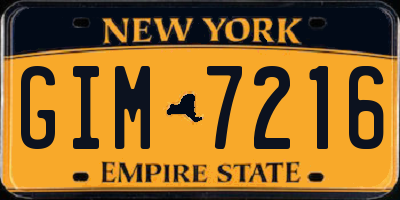 NY license plate GIM7216