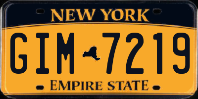 NY license plate GIM7219