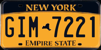 NY license plate GIM7221