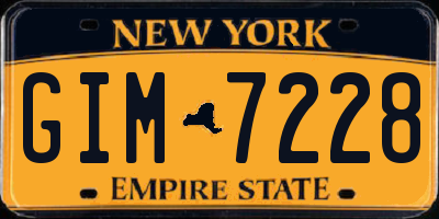 NY license plate GIM7228