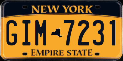 NY license plate GIM7231