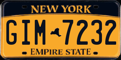 NY license plate GIM7232