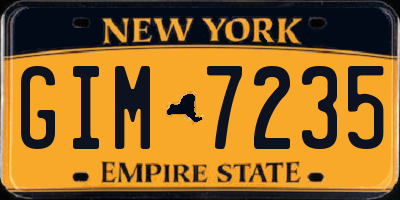 NY license plate GIM7235
