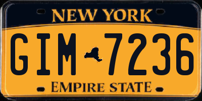 NY license plate GIM7236