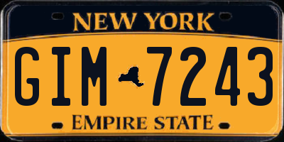 NY license plate GIM7243