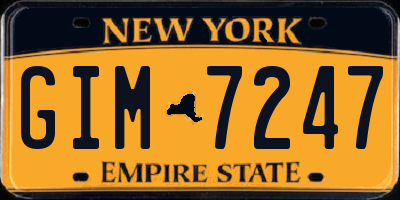 NY license plate GIM7247