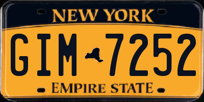 NY license plate GIM7252