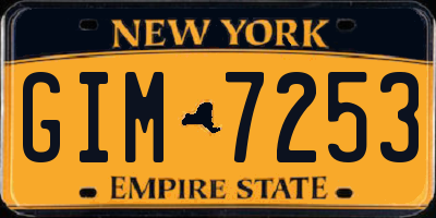 NY license plate GIM7253