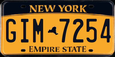 NY license plate GIM7254