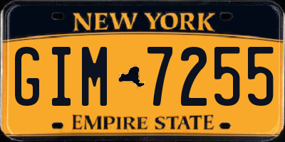NY license plate GIM7255